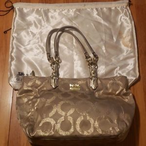 Coach Purse Handbag Metallic Gold